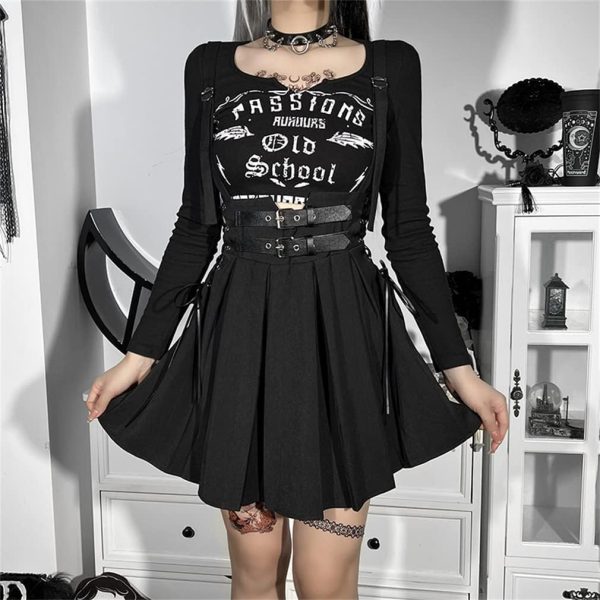 Goth Skirts for Women Black Sexy Punk Rock Skirt High Waisted - Image 2